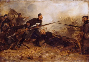 Private John McDermond (1832-68) in der Schlacht von Inkerman am 5. November 1854, ca. 1860